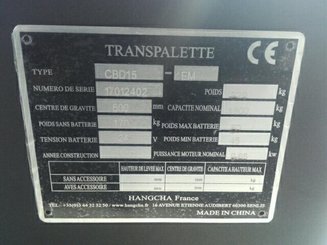 Transpaleta con conductor acompañante Hangcha CBD15-EMDP - 7