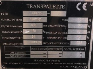 Transpaleta con conductor acompañante Hangcha CBD15-EMD - 12