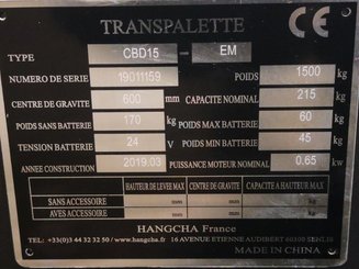 Transpaleta con conductor acompañante Hangcha CBD15-EMD - 12