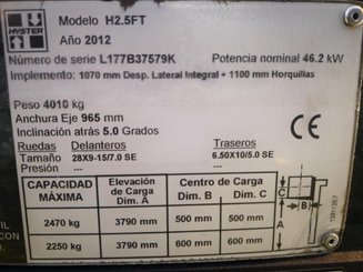 Carretilla contrapesada de 4 ruedas Hyster H2.5FT - 6