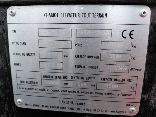 Carretilla todoterreno Hangcha TT35-2 (CPCD35-X2W98E-RT2) - 1